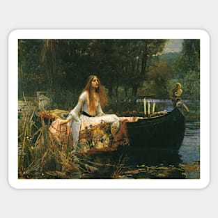 The Lady of Shalott (On Boat) by John William Waterhouse Sticker